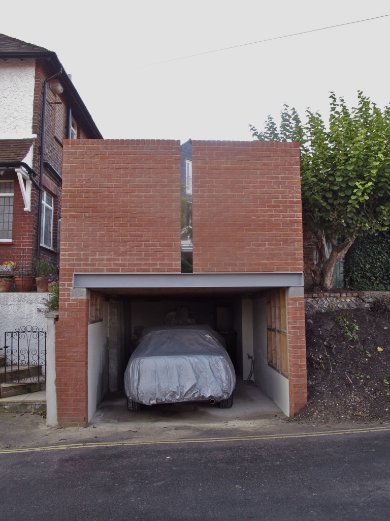 New garage under rear decking