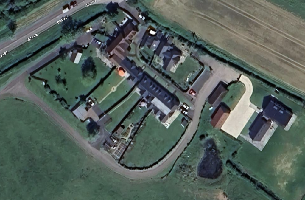 Aerial view of completed Broyle Mill Farm